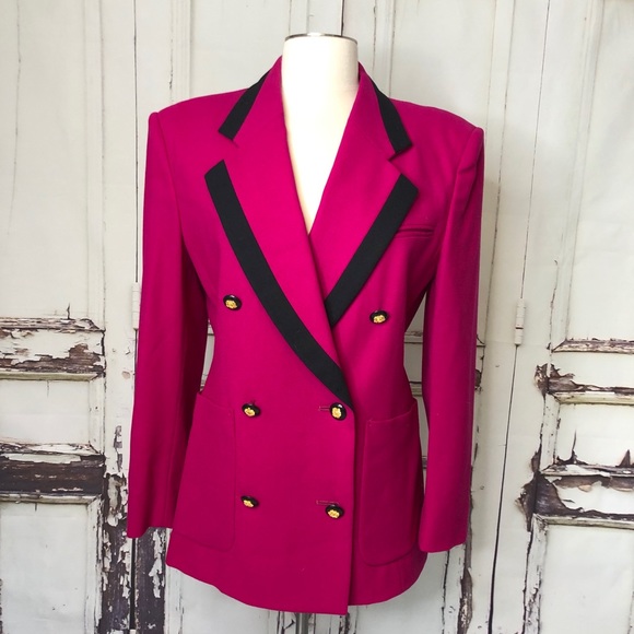 Classiques Jackets & Blazers - Vintage 80s hot pink black blazer 6 Classiques